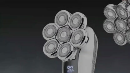 Rasoir cheveux courts, chauve et barbe avec lames rotatives