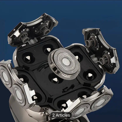 Rasoir cheveux courts, chauve et barbe avec lames rotatives